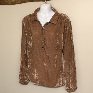 3 for $30!!! J Jill crushed velvet peasant top gold/camel shimmers Women’s XL